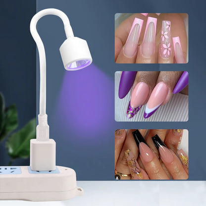 LINMANDA UV LED Nail Lamp Portable Light for Gel Nails 360 Degree Freely Adjustable Tube Nail Dryer for Nails Art Decoration