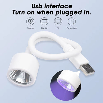 LINMANDA UV LED Nail Lamp Portable Light for Gel Nails 360 Degree Freely Adjustable Tube Nail Dryer for Nails Art Decoration