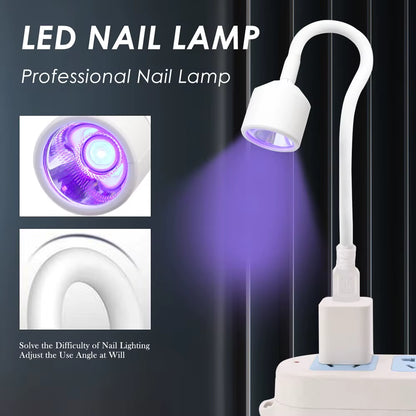 LINMANDA UV LED Nail Lamp Portable Light for Gel Nails 360 Degree Freely Adjustable Tube Nail Dryer for Nails Art Decoration